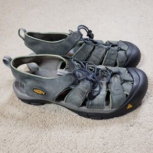 KEEN Newport Leather Hiking Sandals for Men 14M Waterproof Gray
